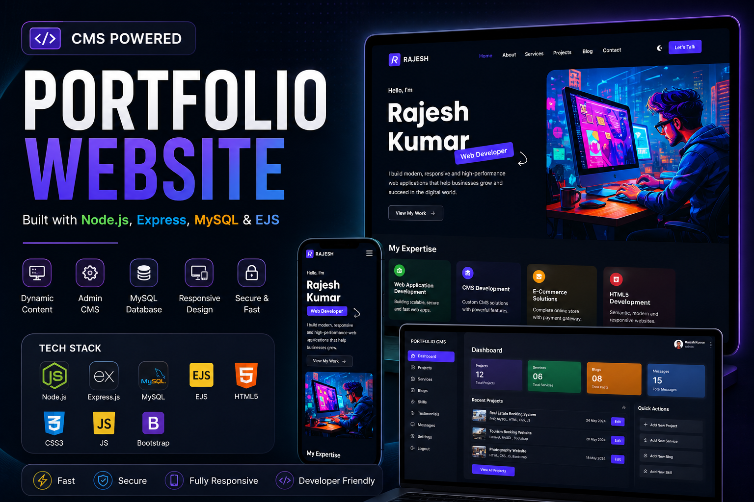 Dynamic CMS Portfolio Website Development