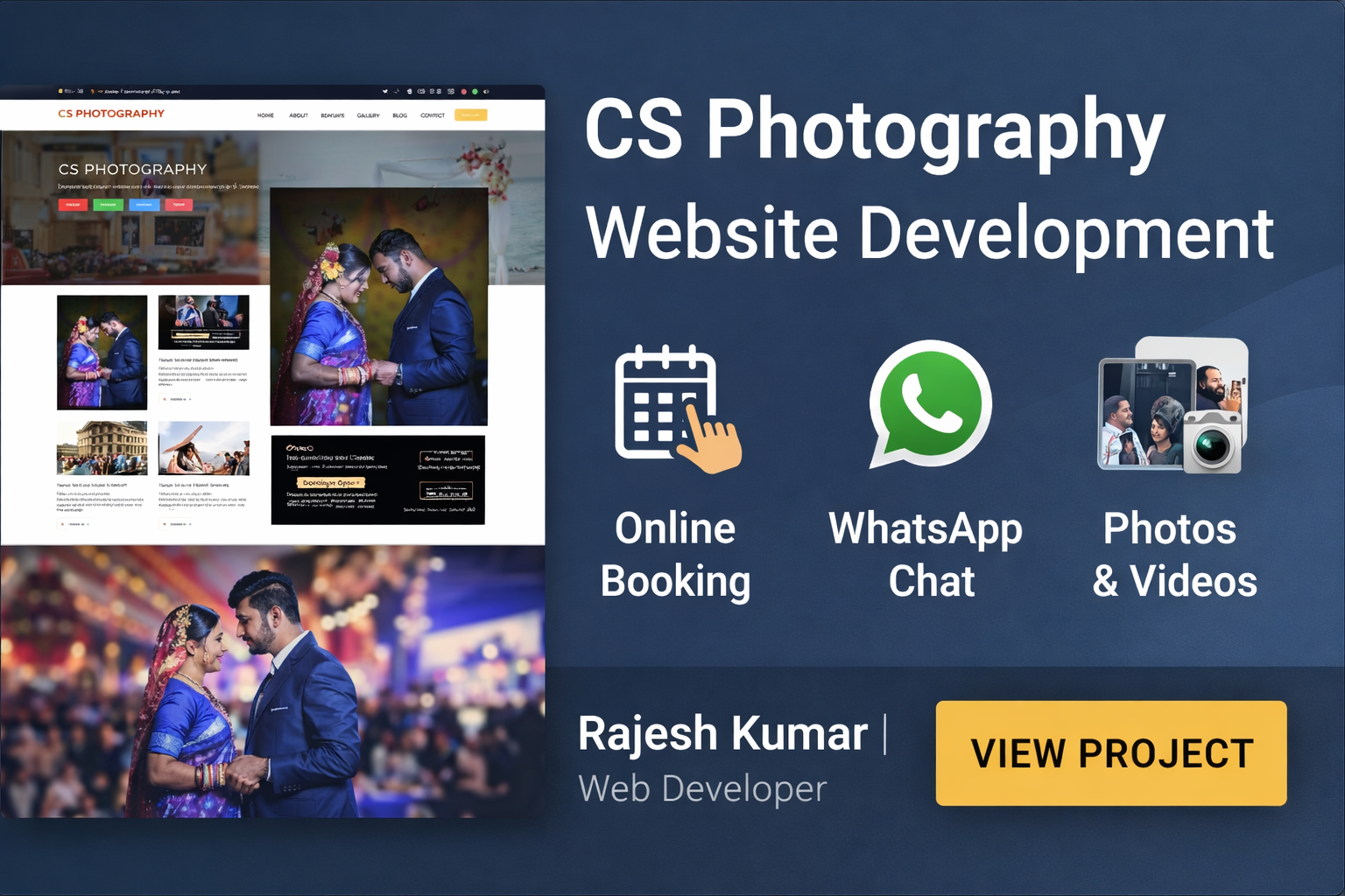 CS Photography Website Development | Photography Portfolio & Booking Platform