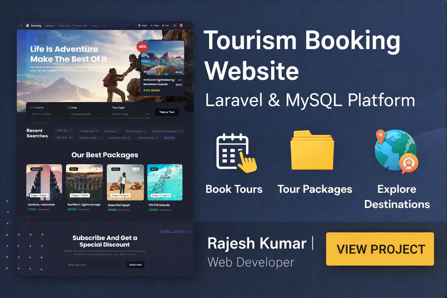 Tourism Booking Website – Laravel Travel Platform